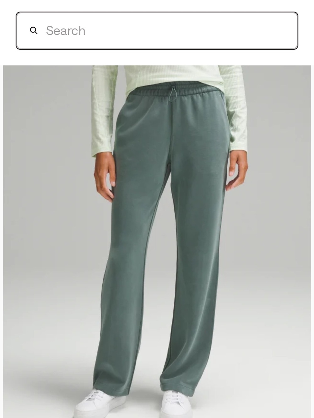 lululemon Softstreme Half-Zip & High-Rise Pintuck Pant Set - Grey Eucalyptus - Picture 2 of 3